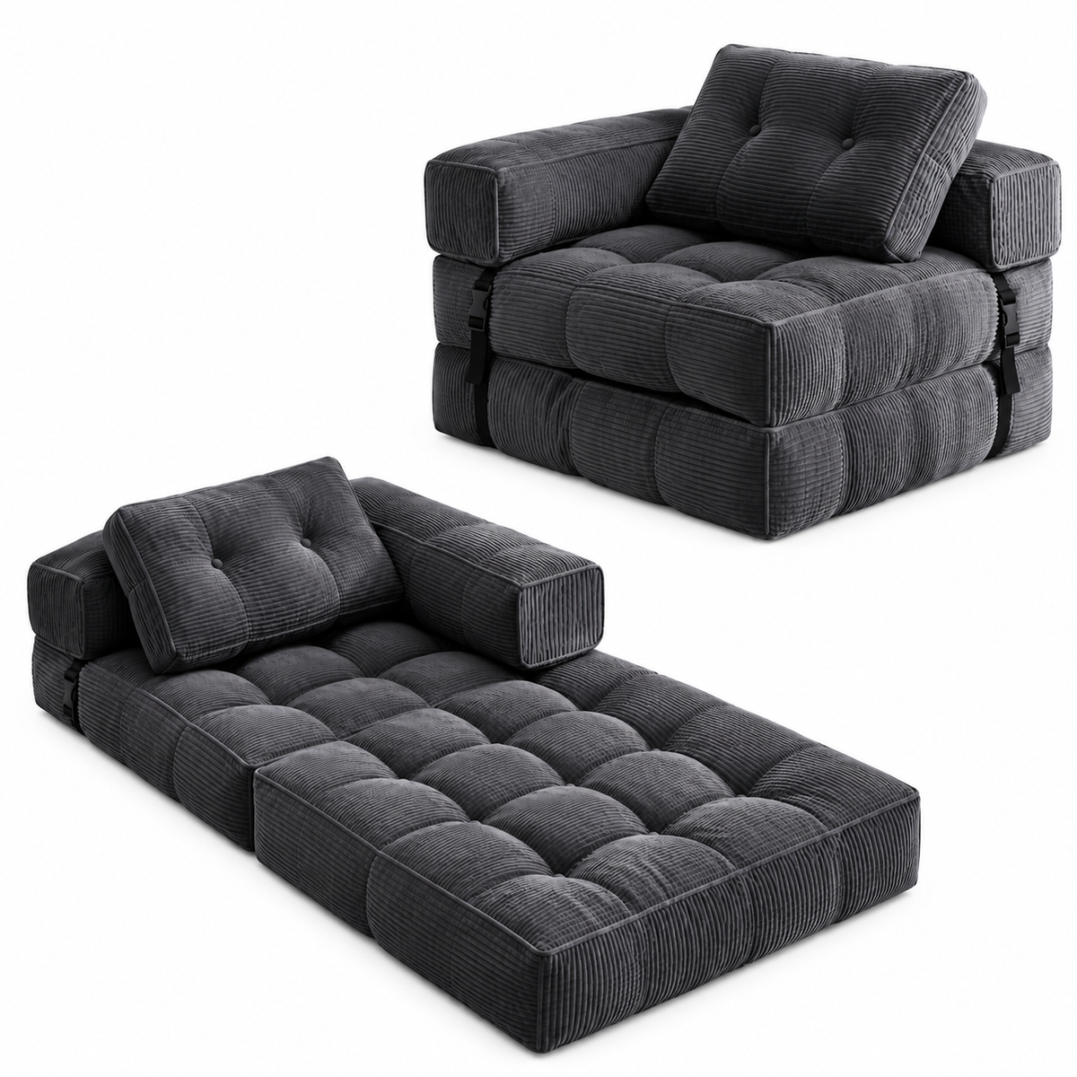 Pouf canapé 3-en-1
