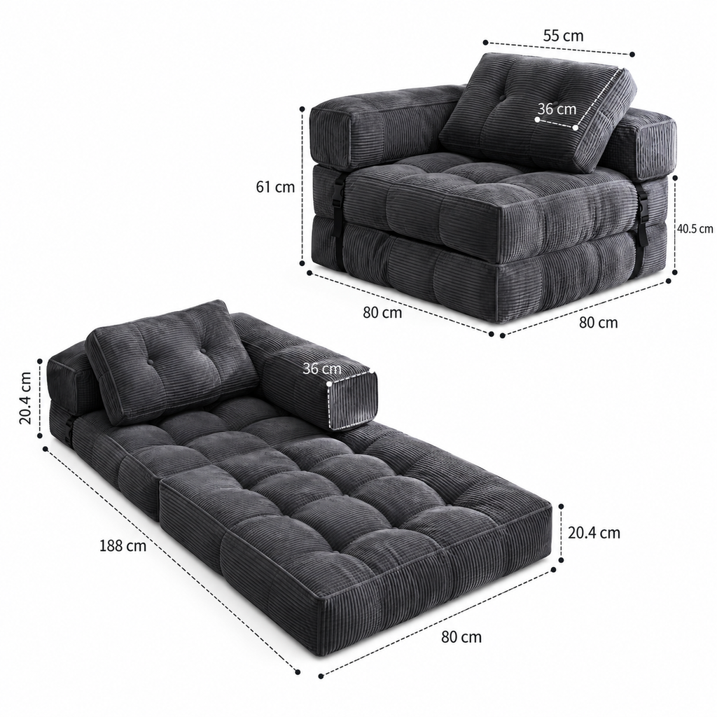 Pouf canapé 3-en-1