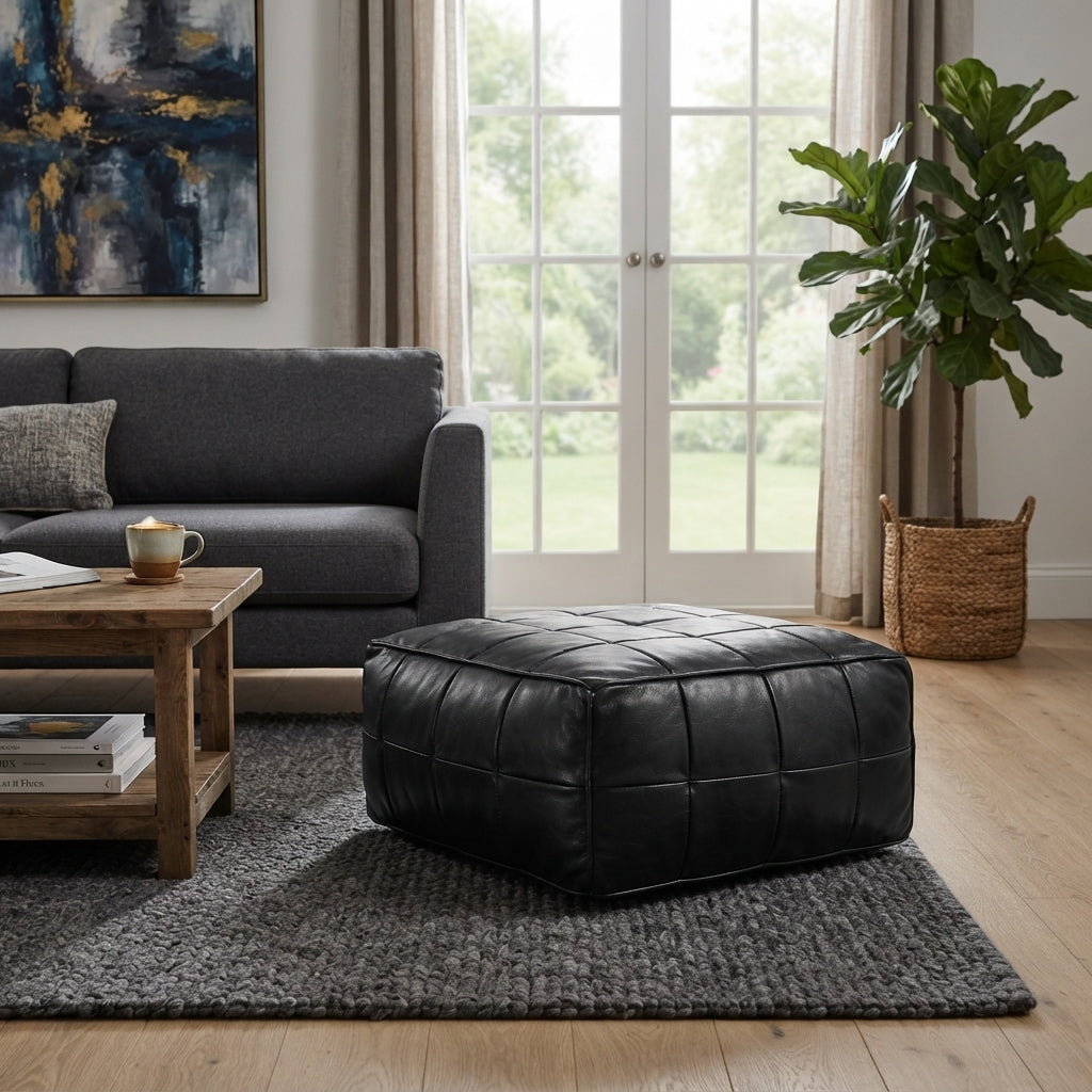 Pouf Cuir Large